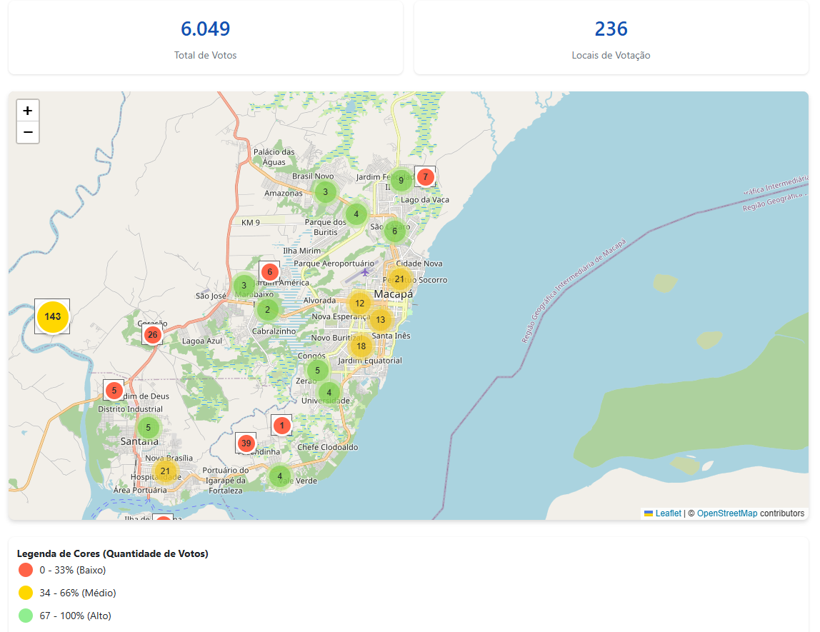 Mapa de Distribuição de Votos - Votos.Cloud